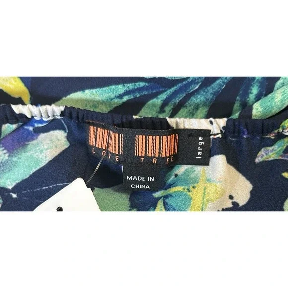 Love Tree floral spaghetti strap wide leg jumpsuit Romper Sz Small - Picture 6 of 7